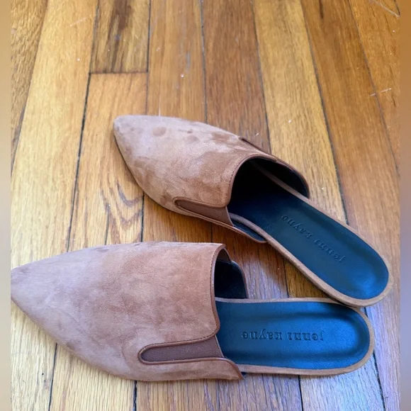 Jenni Kayne Suede Mules in Saddle - Picture 2 of 5